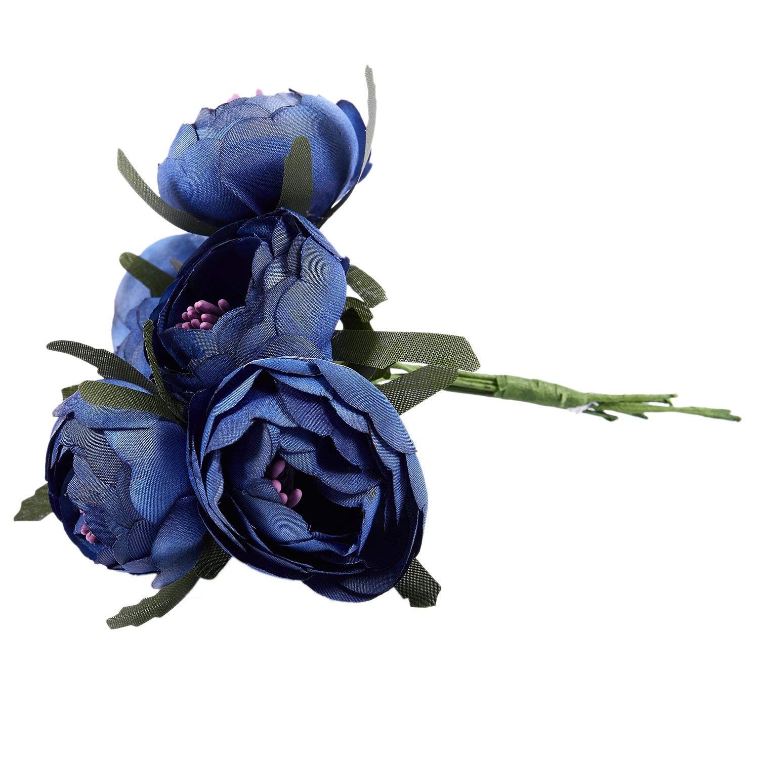 Simulation Silk Cloth Bouquet Bride Holding Flowers Decorative Flowers ( Blue Purple ) Single Flower Diameter of About 4cm — image 3