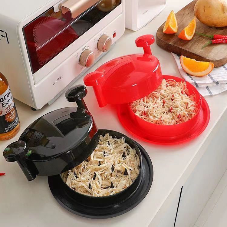 Black Manual Meat Shredder with Spiked Interior for Quick Chicken Separation Professional Rotating Tool for Local Home Kitchens Effortless Meal Prep Solution โ image 3