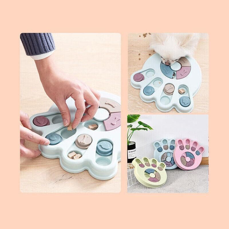 Dog Treat Dispenser Food Puzzle Toy Interactive Training Feeder Pet Supply Bowl - Claw-Blue — image 5