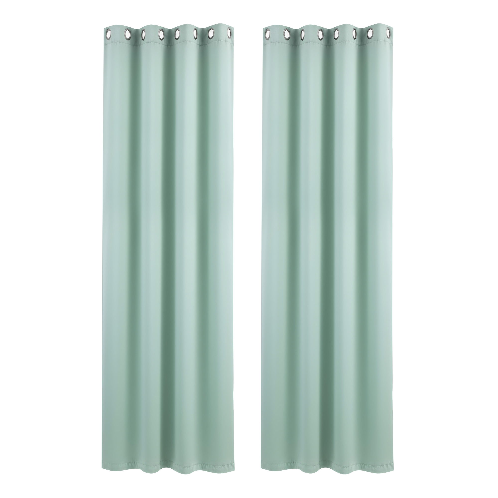 Artiss Blockout Curtains 2X 132x213cm Thermal Insulated Eyelet Drapes Green โ image 2
