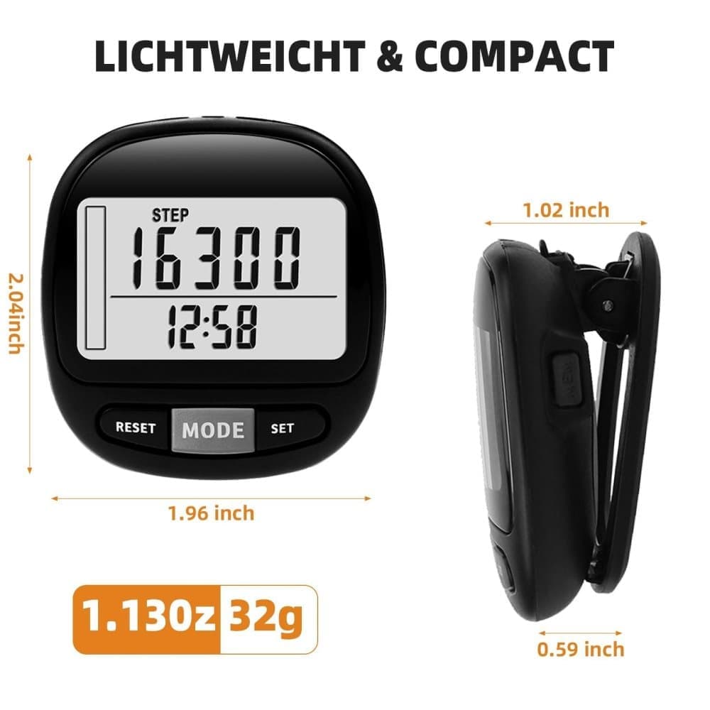 3D Pedometer with Large Screen for Steps Distance and Calories, Precision Meter — image 6