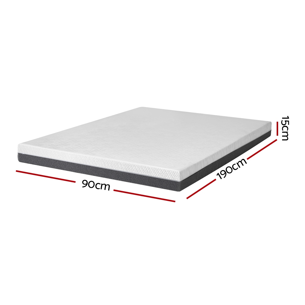 Giselle Bedding Memory Foam Mattress Bed Cool Gel Non Spring 15cm Single โ image 2