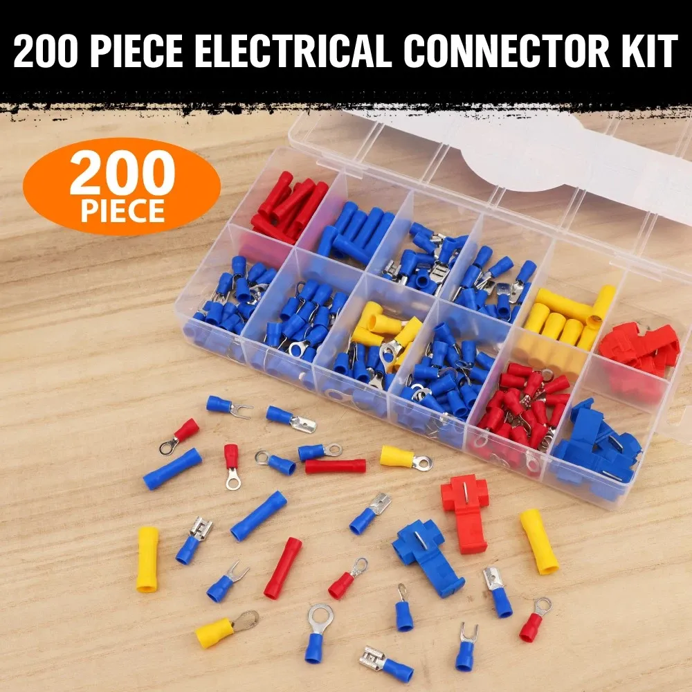 HORUSDY 200PCS Crimp Terminals Wire Connector Kit Spade Ring Butt for Car Wiring โ image 4