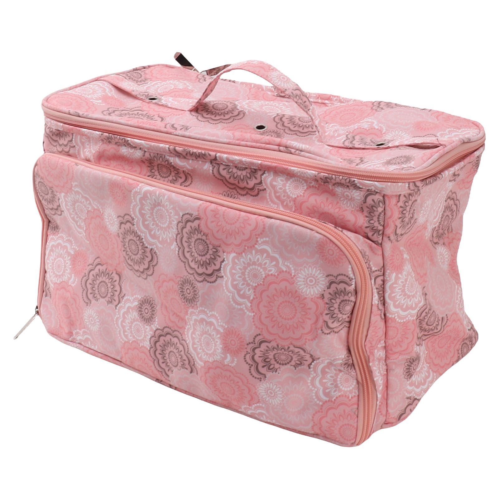 Knitting Bag Pink Oxford Cloth DIY Multifunctional Portable Crochet Holder Bag with Dividers for Knitting Needles Yarn Balls Sewing Supplies — image 2