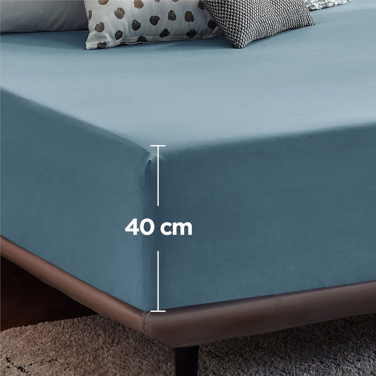 2000TC Hotel Quality Fitted Sheets - 2 Piece Fitted Sheets -Breathable Bedding - Wrinkle, Fade, Stain Resistant- 16inch/40cm Deep Pocket Fitted Bed — image 5
