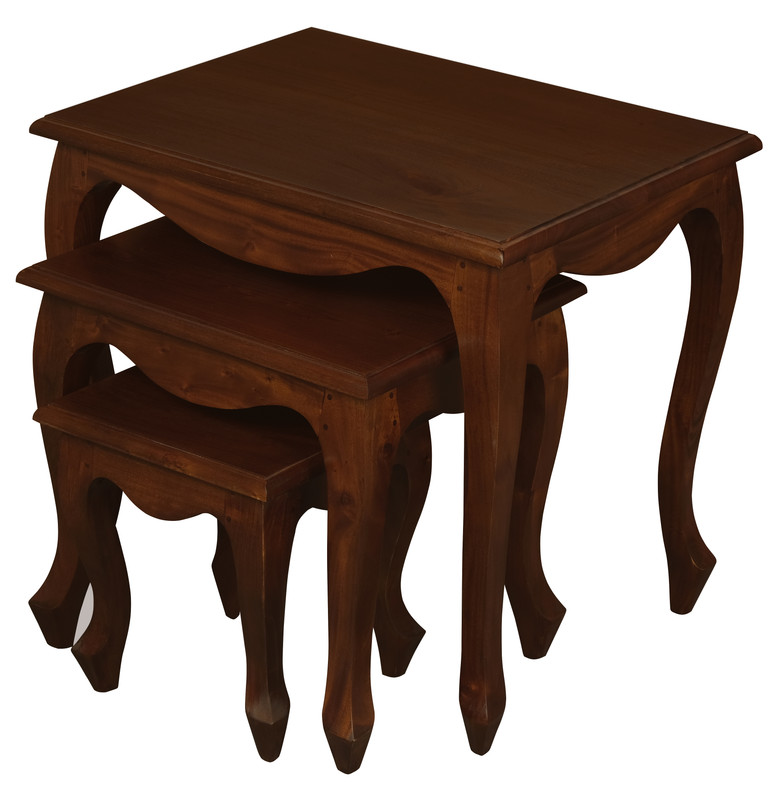 Queen Ann Nest of Table Set of 3 (Mahogany) โ image 2