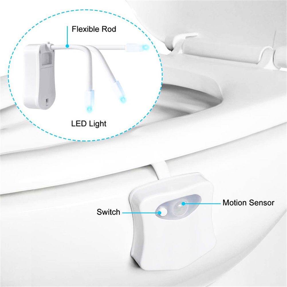 8 Colors Body Sensing Automatic LED Toilet Night Lamp Toilet Bowl Bathroom Light โ image 3