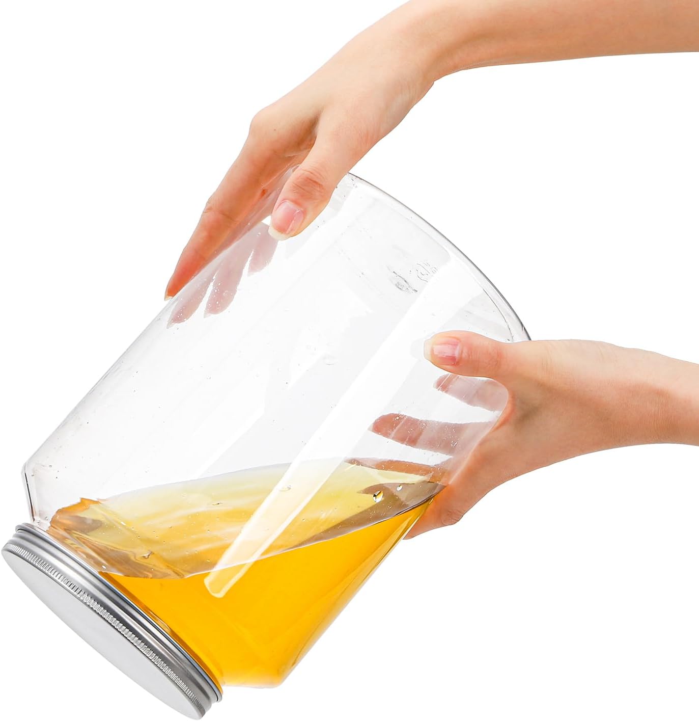 2 Pack 1 Gallon Extra Large Clear Plastic Jars, 118 OZ Food Storage Container with Lid, BPA Free Wide Mouth Jar, Reusable Airtight Mason Jug for Dry Goods โ image 5