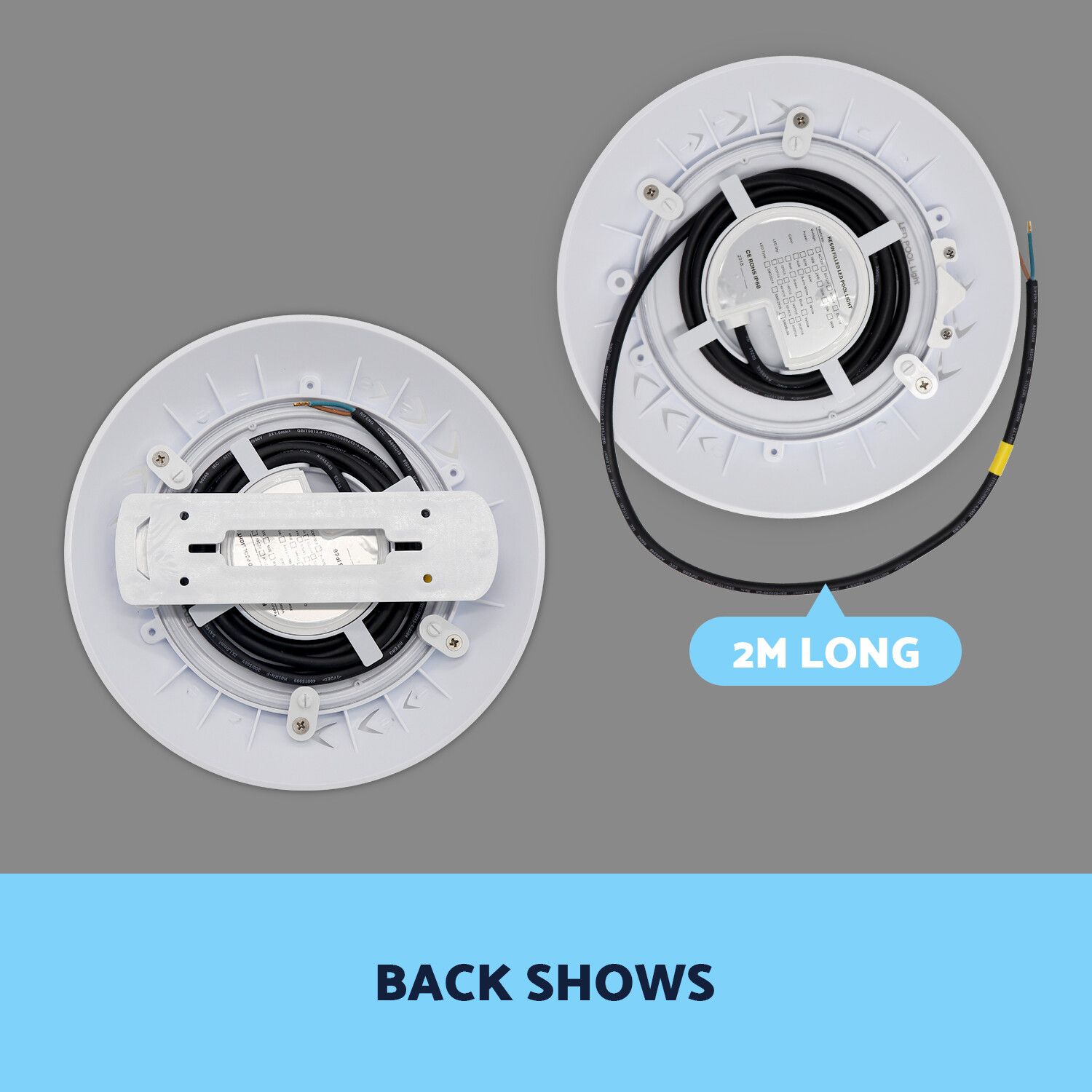 Resin Filled Swimming Pool LED Light 12V 55W RGB Remote Control Memory Function — image 5