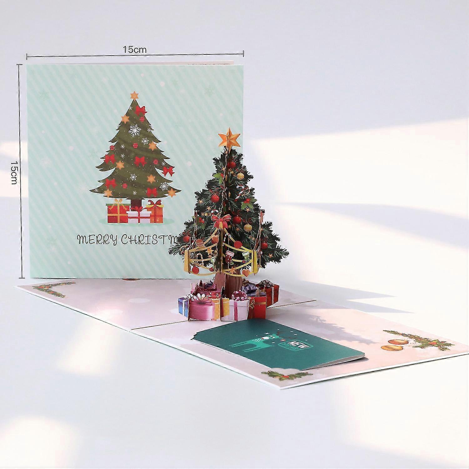 Christmas Card 3d Christmas Card Novel And Optimistic Gift New Year Gift (1 Christmas Tree 15 × 15cm)
