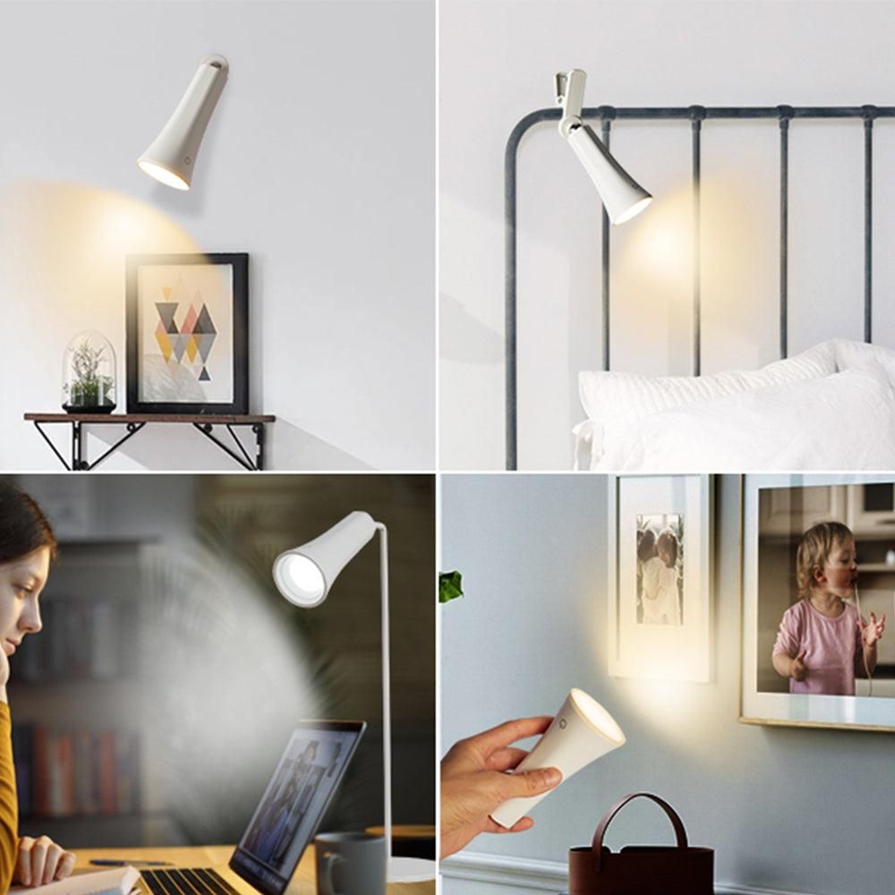 4-in-1 Wireless Touch Control Night Light Multifunctional Desk Lamp Clamp Light Wall Light Emergency Lamp White — image 3