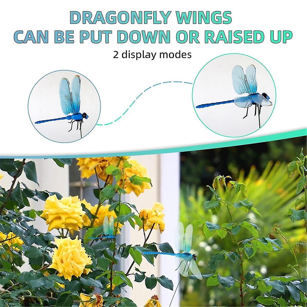 2024 12pcs Artificial Dragonfly Clips for Outdoor Use 3D Dragonfly Decor Gardening, 3D Dragonfly Garden — image 5