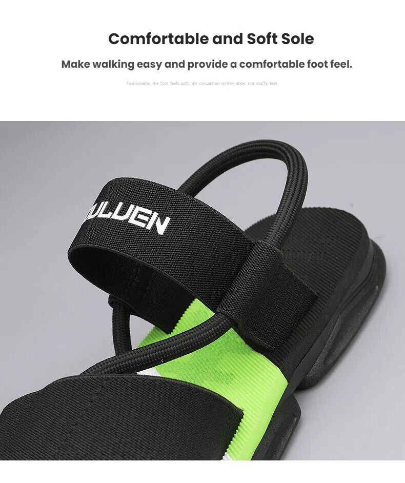 Men's 3-Color Convertible Sandals & Slippers, Outdoor Non-Slip EVA Thick-Sole Beach Shoes for Dual Wear(black-43) — image 5