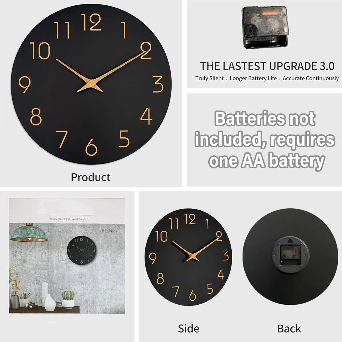 12 Inch Digital Wall Clock Simple Hanging Watch for Living Room Home Decoration - White โ image 6