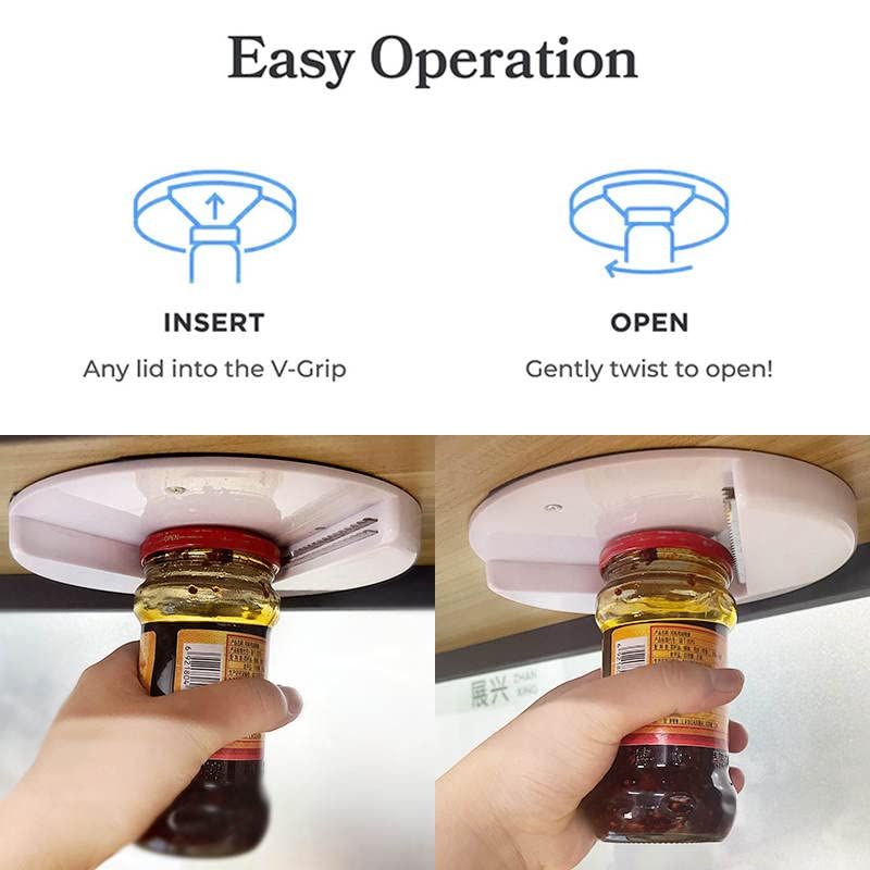Jar Opener | Original Under Cabinet Bottle Opener & Jar Lid, Jar Opener for Weak Hands & Seniors with Arthritis — image 4
