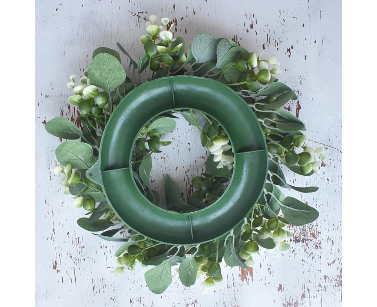 Artificial Eucalyptus Wreath for Front Door, Spring Summer Green Leaf Wreath for Farmhouse Wall Wedding Decor - Green - 33CM โ image 6