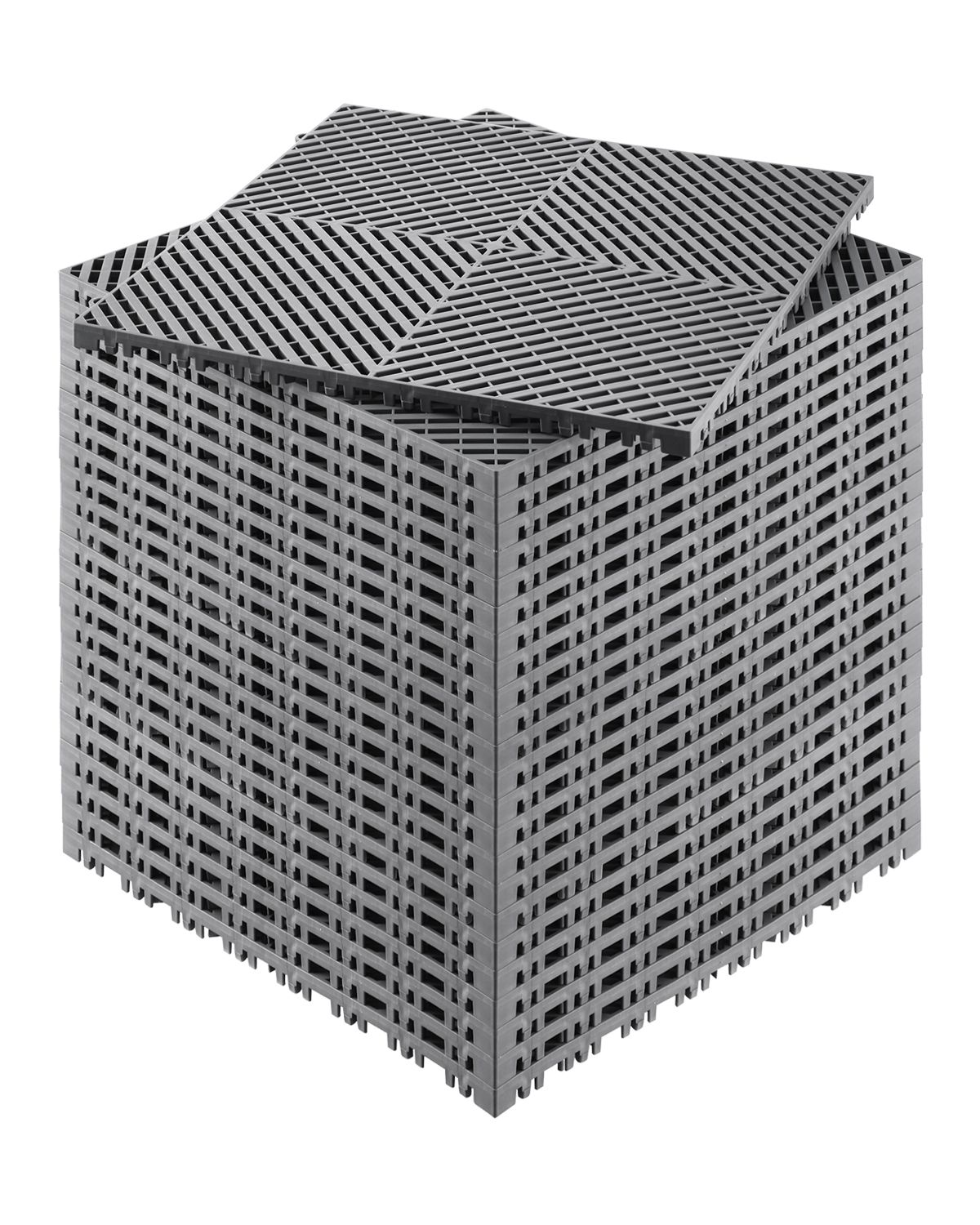 Interlocking Drainage Mat, 41.5 x 41.5 cm Modular Interlocking Cushion, 24 Pcs Splicing Drainage Mats, PP Non-Slip Drainage Floor Tile and Shower Mat, for