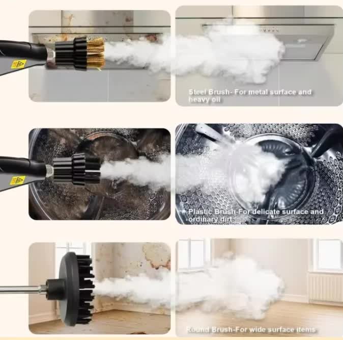 White and Black 1500W High Pressure Steam Cleaner with Digital Display (3.5 BAR) - 1.2L Heavy Duty Steamer for Kitchen Grease, Grout, Car Detailing & — image 3