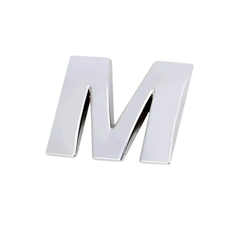 A-Z Alphabet Letters Car Sticker Self Adhesive Auto Badge Emblem 3D Chrome Good - M