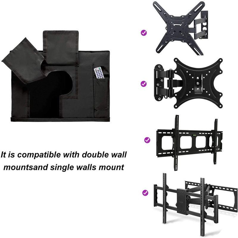Weatherproof Outdoor Wall-Mounted TV Cover, 210D Oxford Fabric, Dustproof, Waterproof, and UV-Resistant for Patio, Terrace, and BBQ Area Use — image 6