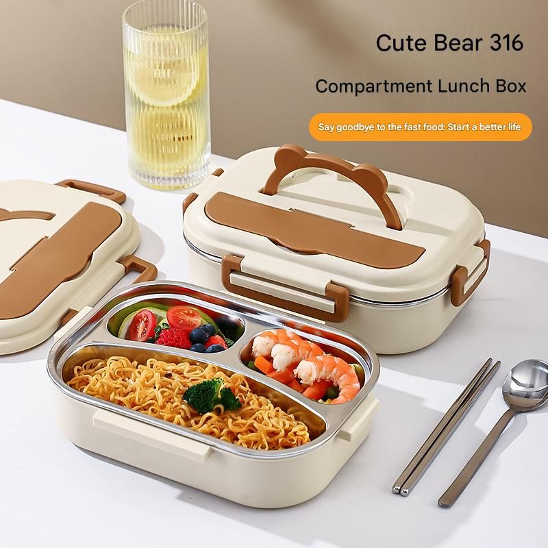 2 Grids 316 Stainless Steel Insulated Lunch Box with Compartments Large Capacity Bento Box with Insulated Bag โ image 4
