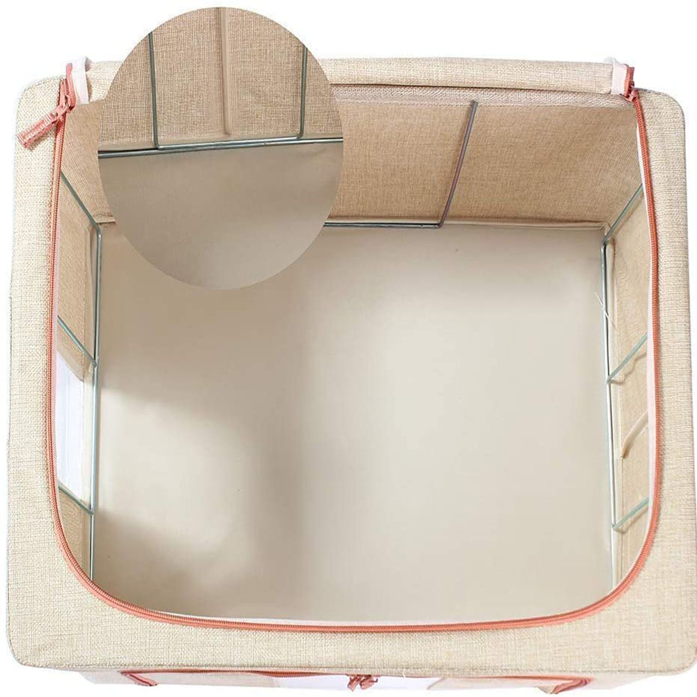 100L Cloth Storage Box Closet Organizer Storage Bags Clothes Storage Bags Wardrobe Organizer Idea CREAM — image 4