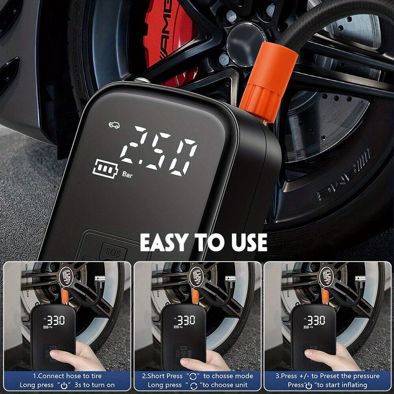 150PSI Portable Cordless Air Compressor Tire Inflator — image 2