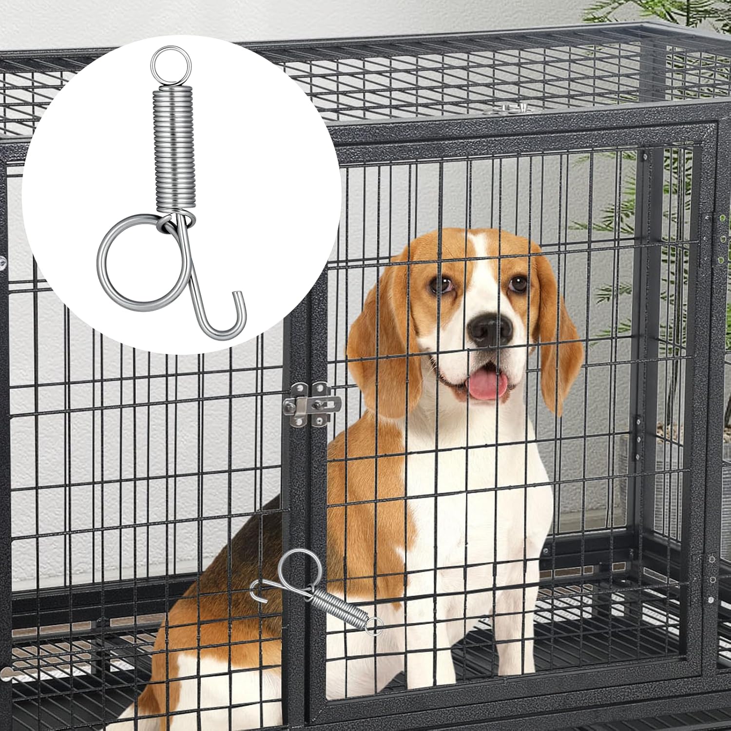 10 Pack Spring Cage Latch Door Spring Hook, Pet Door Latch Metal Finger Pet Cage Lock Wire Clips Rabbit Cages Accessories for Rabbit, Dog, Cat, Parrot, Guinea โ image 2
