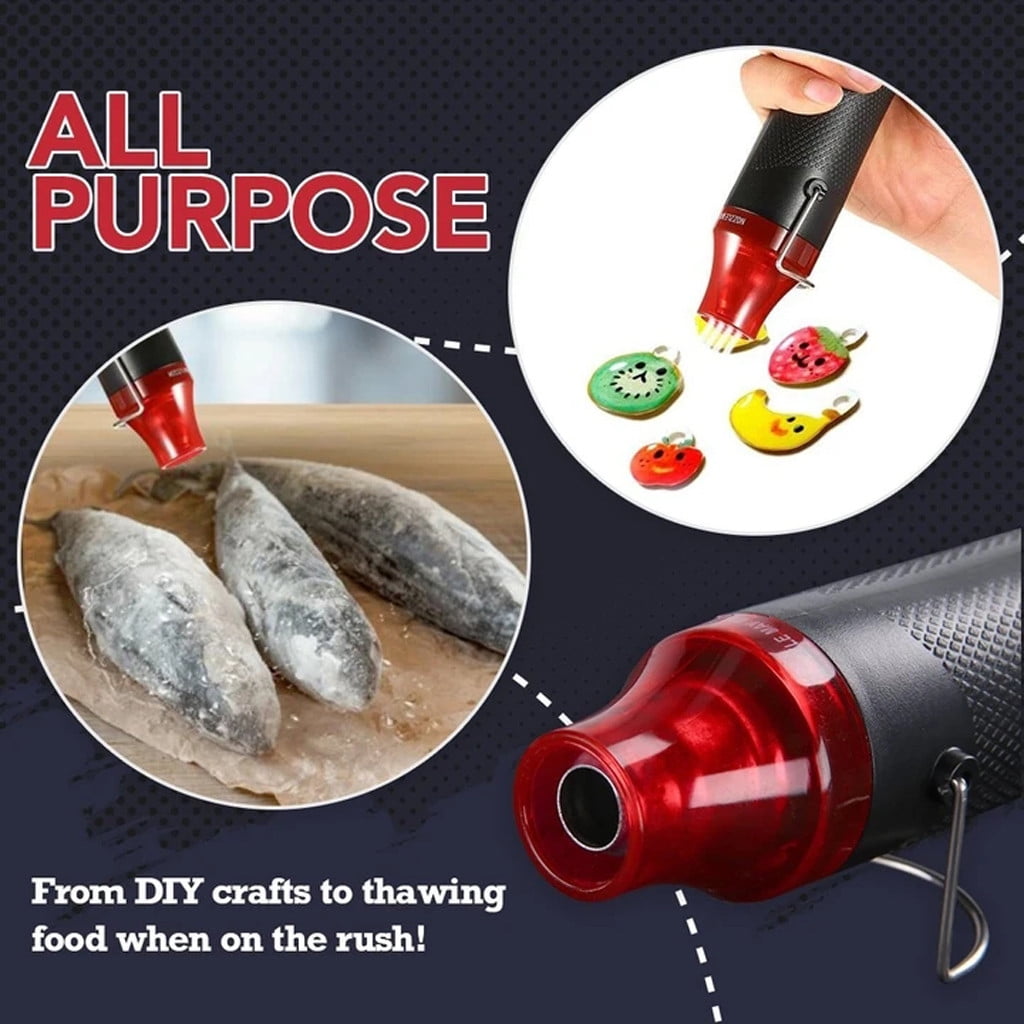 Multifunctional Hot Air Gun 220V Hot Air Gun Black - Flat Plug 1 × Heat Gun Paint Heat Shrink Wrap Tool Crafts Diy Drying Embossing Tools & Home Improvement — image 5