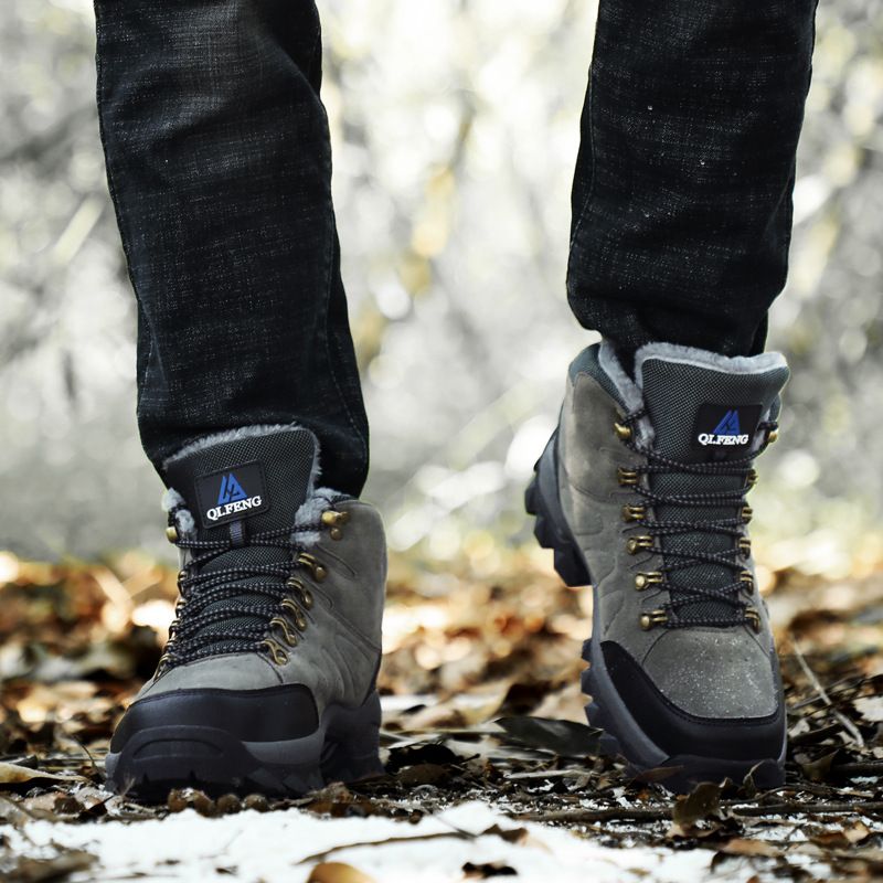 QIFENG Winter High-top Snow Boots Cotton Warm Leather green cotton shoes 42 โ image 5