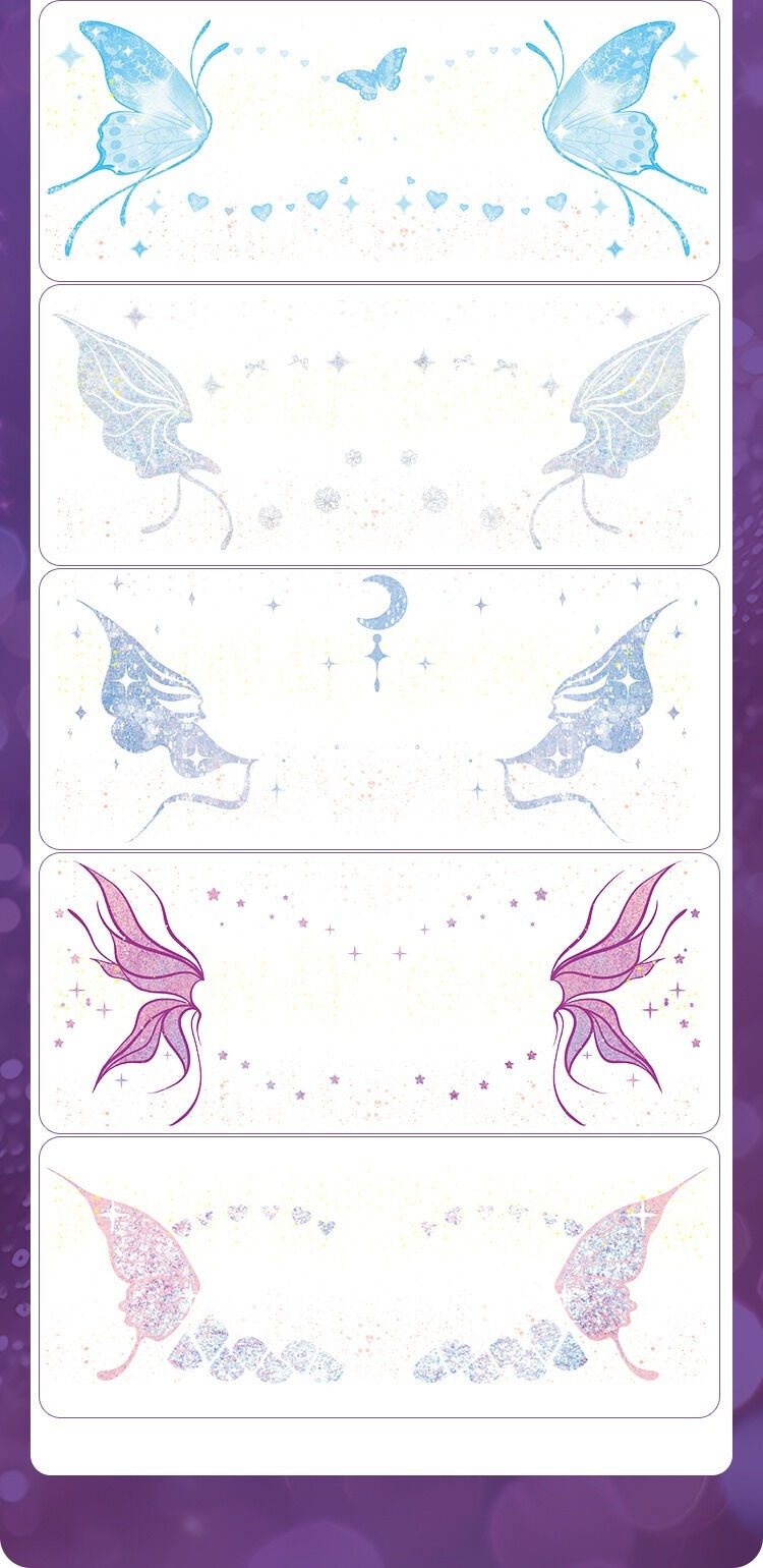 Shimmer butterfly face stickers Party decoration stickers can be peeled off Magic show party festival multi-color optional 10 pieces โ image 3