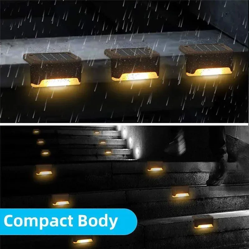 Outdoor Solar LED Deck Lights - 4-Pack Multicoloured Warm White for Garden, Patio, Pathway, Stairs โ image 3