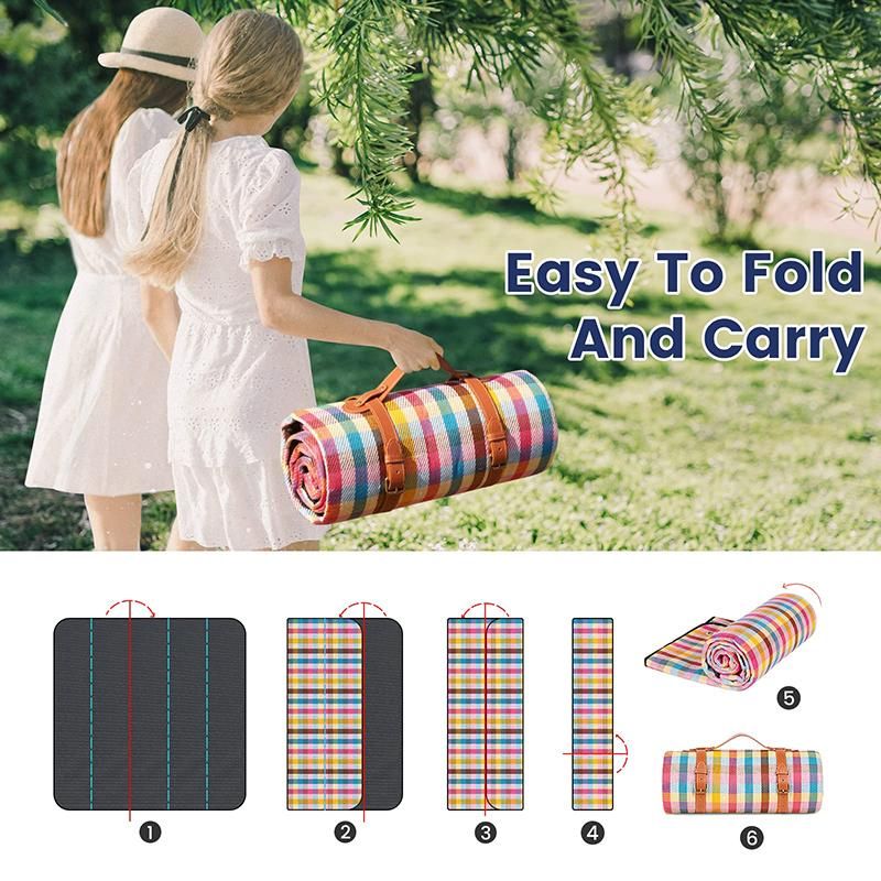 Outdoor Picnic Blanket Waterproof Mat Extra Wide Camping Tent Ground Sheet for Hiking and Outdoor Activities - Multicolor M โ image 4