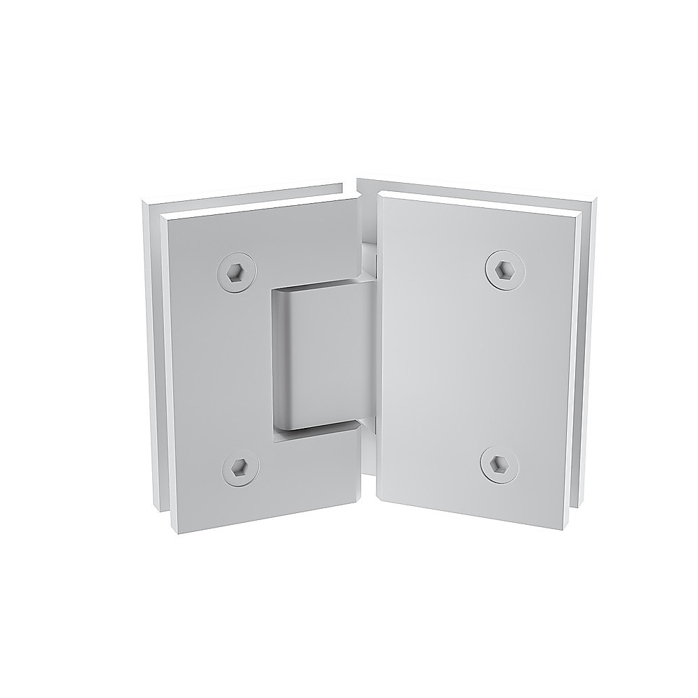 100cm Frameless Diamond Shower Screen – White F-Brackets with SS Hinges & Square Double Pull Handle — image 4