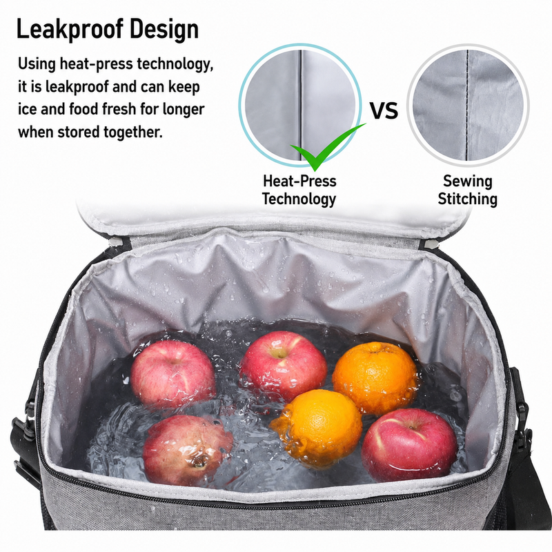 15L Oxford Thermal Lunch Bag, Portable Leakproof PEVA Liner Tote Bag, Waterproof Outdoor Picnic Camping Beach Lunch Cooler Bag for Food Storage, Keep โ image 3