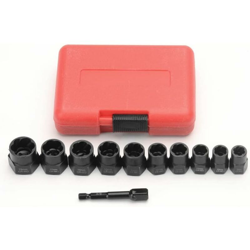 Durable High Quality 11 Piece 9.5mm Impact Bolt Extractor Tool Set with Tool Box, Perfect Fit, Easy to Use, Good Performance — image 4