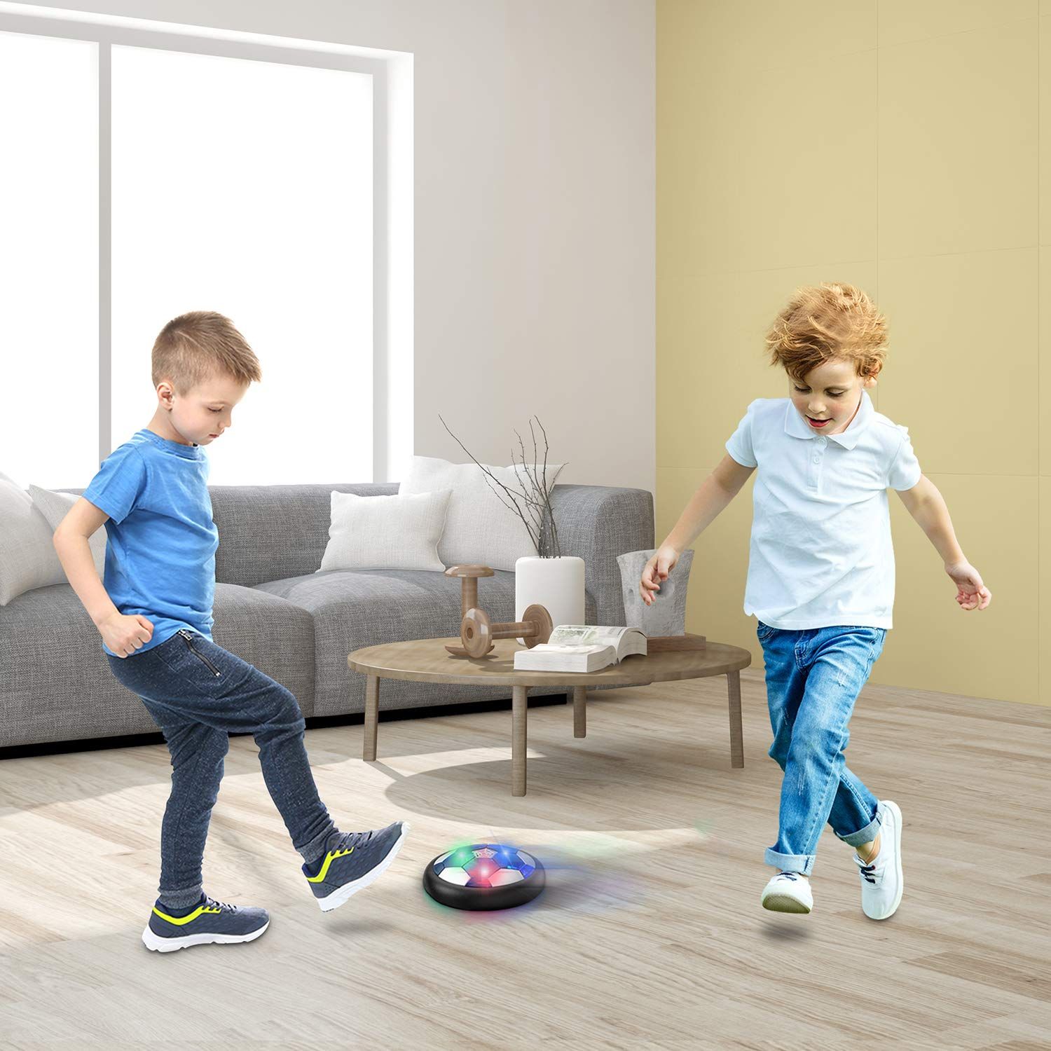 Hover Soccer Ball Boy Toy, Air Power Floating Hover Soccer with LED Light & Soft Foam Bumper, Kids Training Soccer Ball Indoor — image 4
