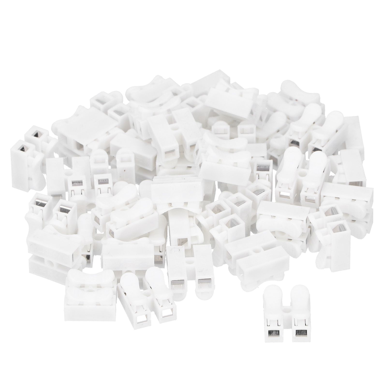 100pcs CH‑2 Connectors for LED Ceiling Light Flame Retardant 2 Port Press Terminal — image 4