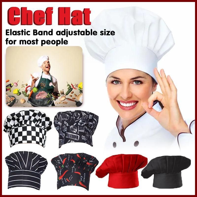 Adjustable Chef Cap with Elastic Band for Kitchen Cooking Baking Catering Use - White โ image 2