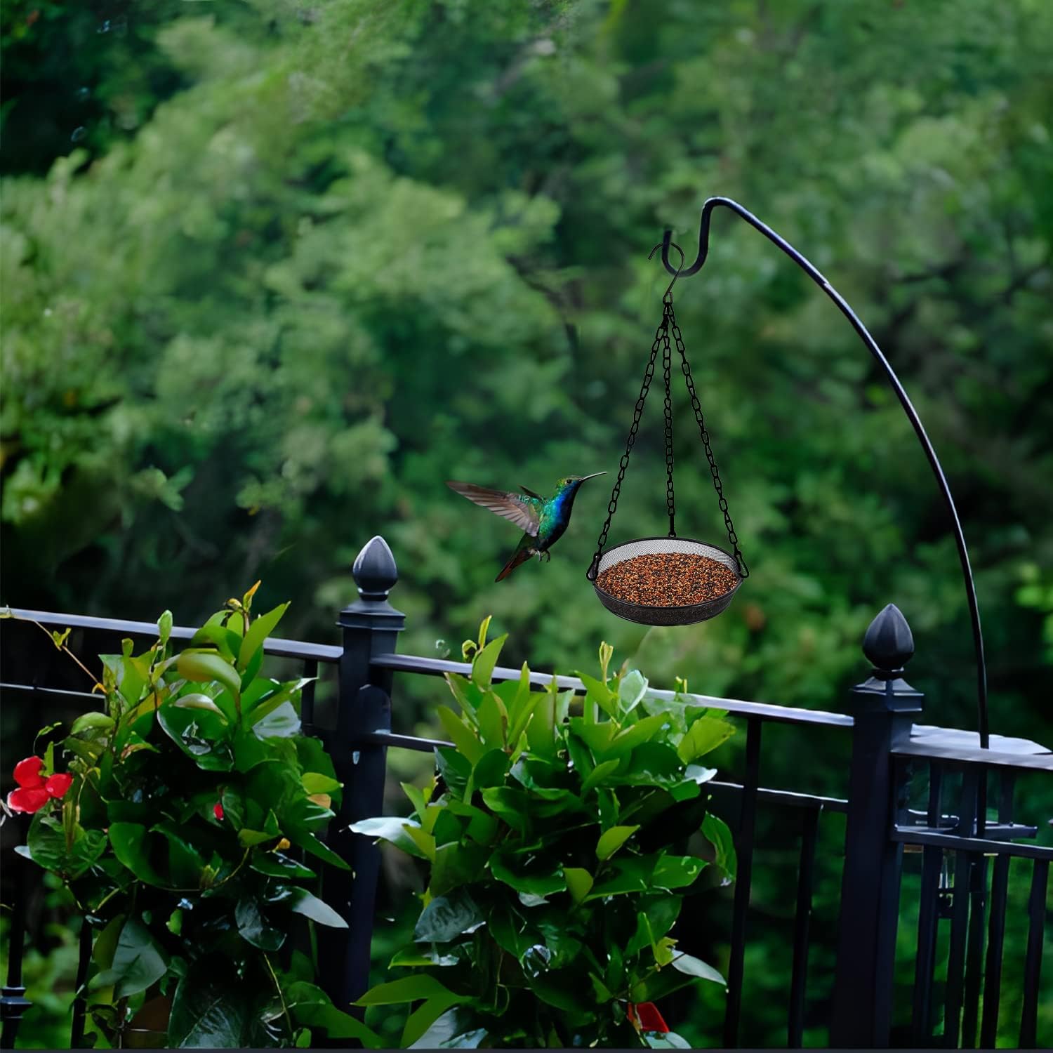 Hanging Bird Feeder, Suet Feeder Hanging Bird Feeder Hanging for Garden Yard Outside Hanging Bird Feeder Tray — image 5