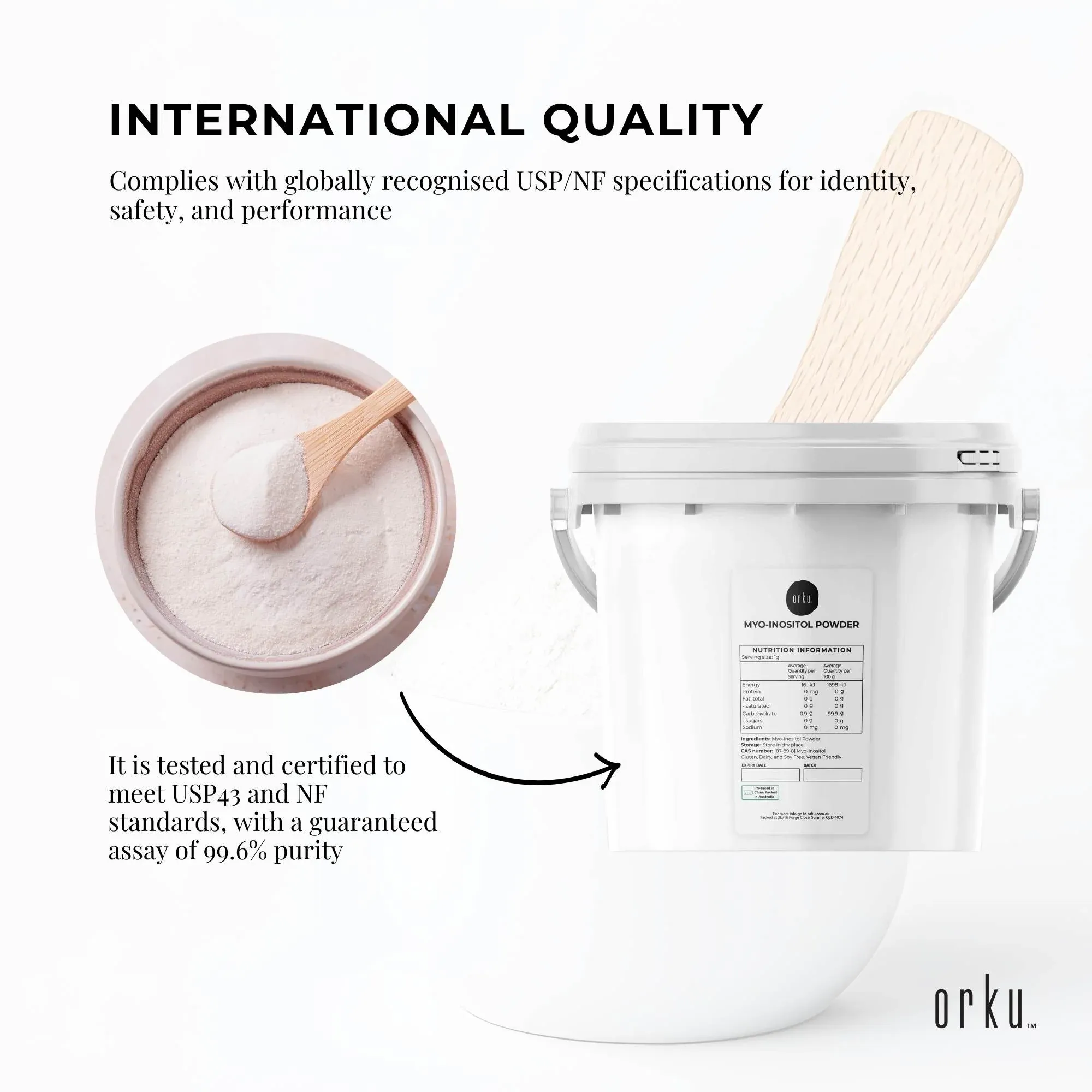 Orku 3.5Kg Myo Inositol Powder Tub - USP Grade High Purity Unflavoured โ image 4
