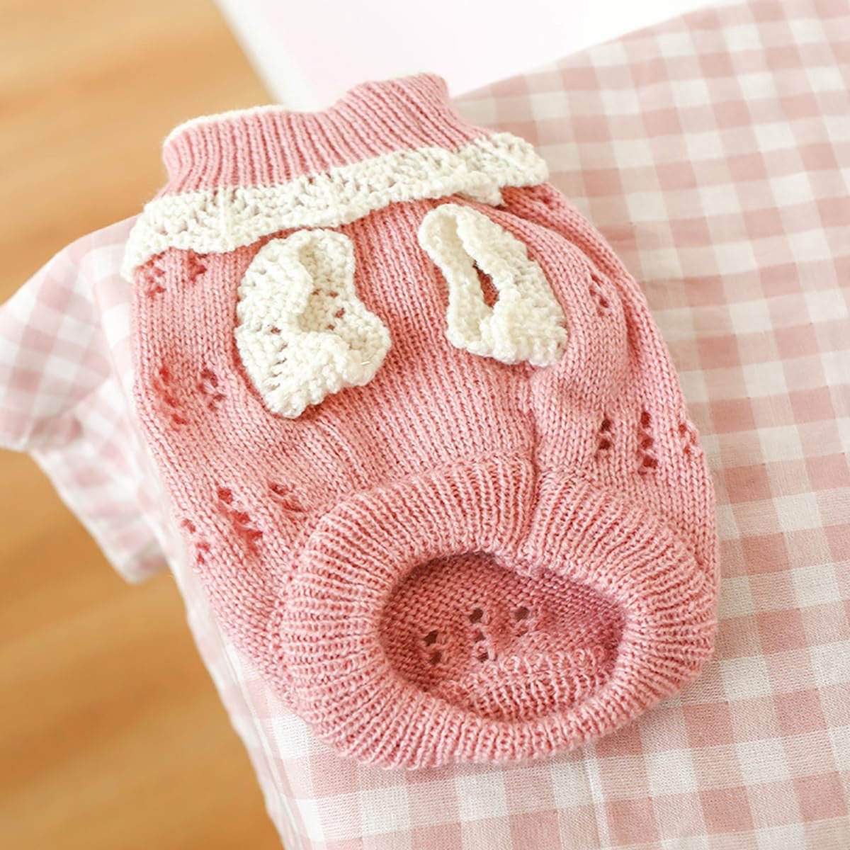 Dog Coat - Dog Sweater - Sweater for Small Dogs - Dog Sweater with an Adorable Floral Girl Design - Winter Knitted Sweater - Lightweight and Warm Cat — image 4