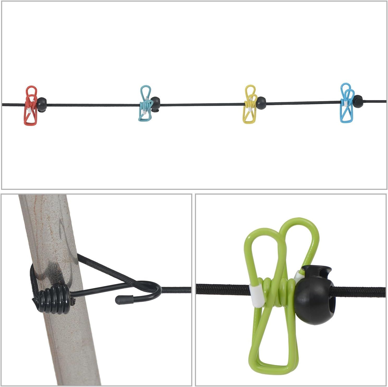 Portable Clothesline Retractable - Travel Drying Rack with Clothespins, Waterproof Outdoor Camping Laundry Line for Indoor Use in Hotel, Home, Apartment (Black — image 6