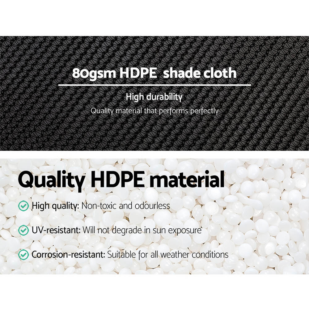 Instahut 30% Shade Cloth 3.66x30m Shadecloth Wide Heavy Duty Black — image 5