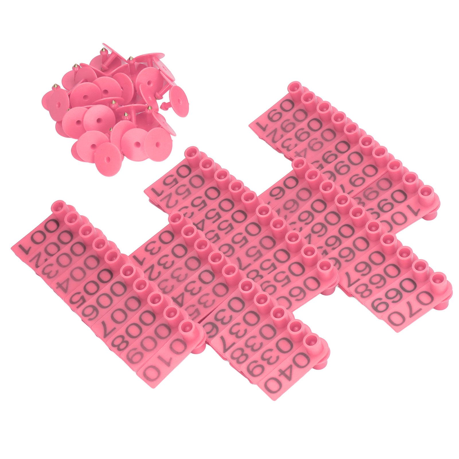100 Sets Numbered Cattle Ear Tags Accurate Livestock Identification Card for Cow Pig Sheep Pink — image 5