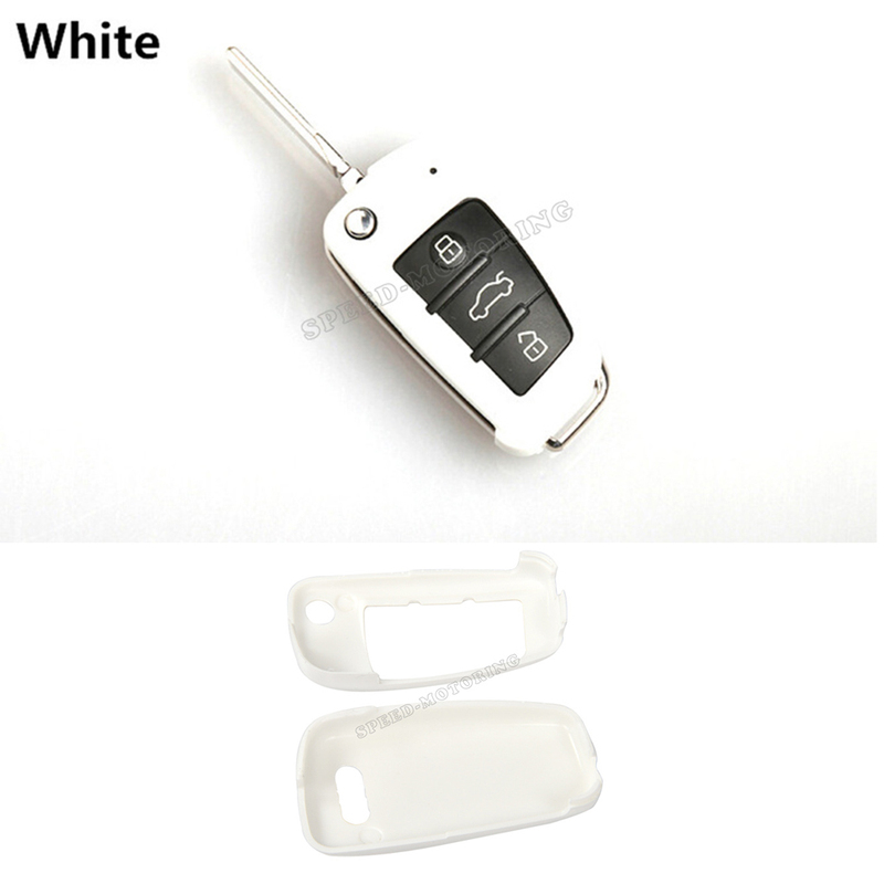 Black ABS Carbon Fiber Car Key Cover Case for Audi A6l A1 Q3 Q7 TT R8 A3 S3 ABS Black โ image 4
