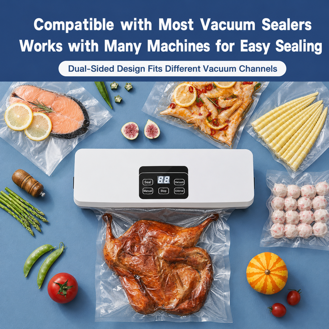 Vacuum Sealer Bags - 50 Pack, 17 x 25 cm / 6.69 x 9.84 in Embossed Food Storage Pouches for Home Vacuum Packaging โ image 4