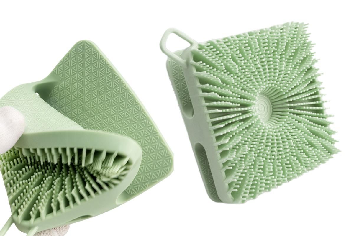 Dual Sided 2 In 1 Silicone Body Shower Scrubber Body Brush Buffer Scrubber - Green β image 5