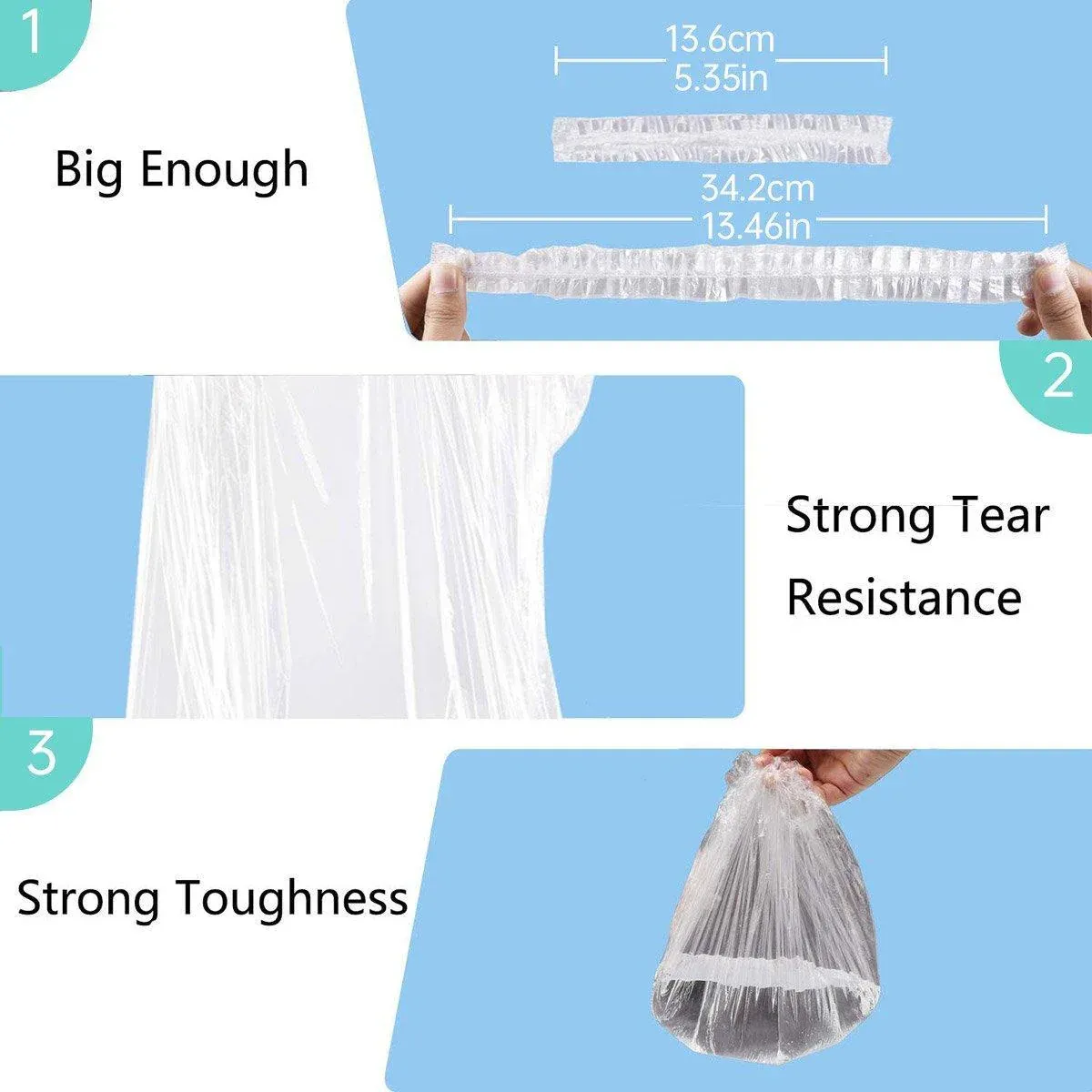 50pcs Transparent Shower Caps Individually Wrapped for Hotel Guesthouse Supplies - B โ image 6