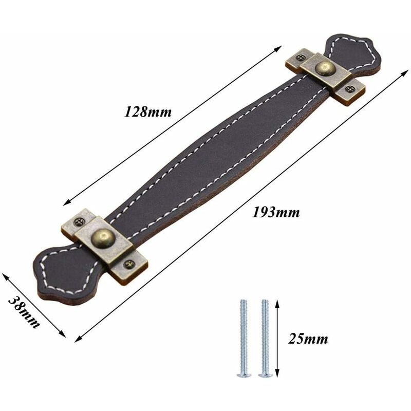 Leather Handle 6 Pieces Leather Handles For Furniture Leather Door Handle Leather Drawer Handles Cabinet Handle For — image 2